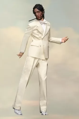 Blazer din mătase Mohair Maison Margiela