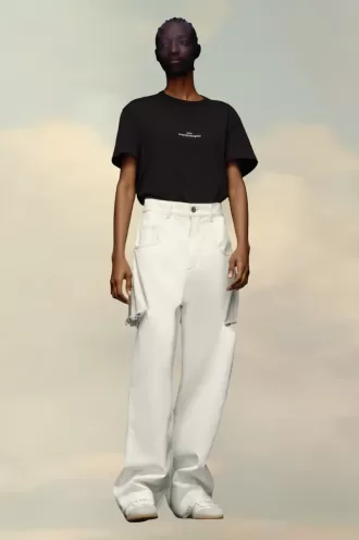 Blugi din denim cu detalii slash