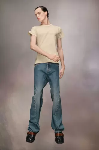 Blugi Maison Margiela cu cusătură diagonală