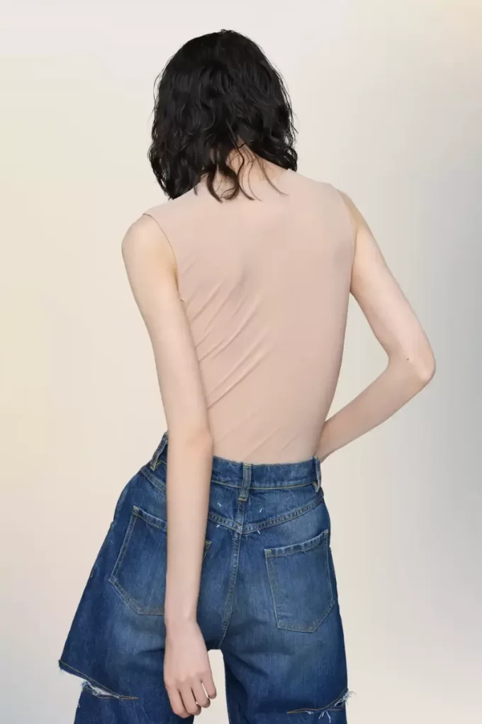 Body fără mâneci din jerseu tehnic Body fără mâneci din jerseu tehnic