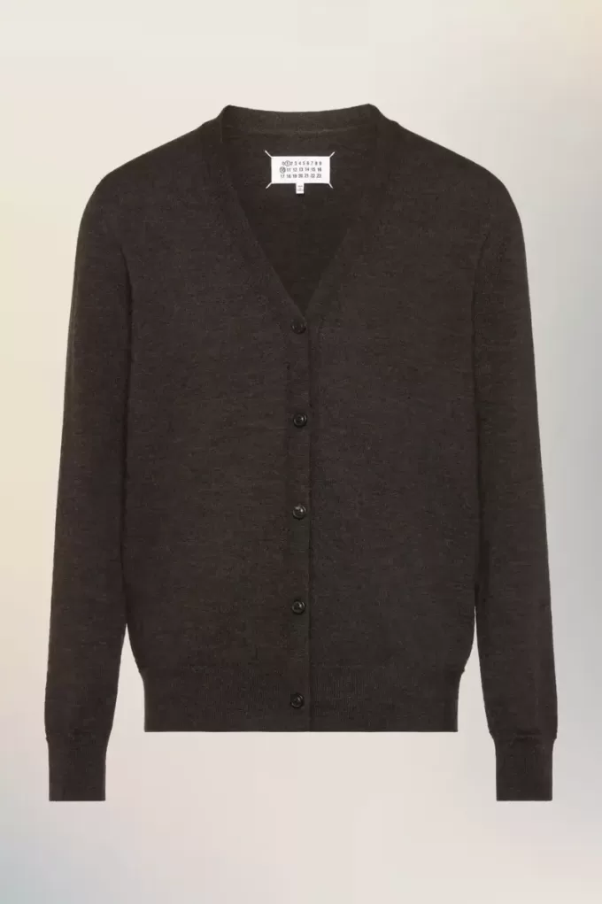 Cardigan din lână cu plasture în cot Cardigan din lână cu plasture în cot