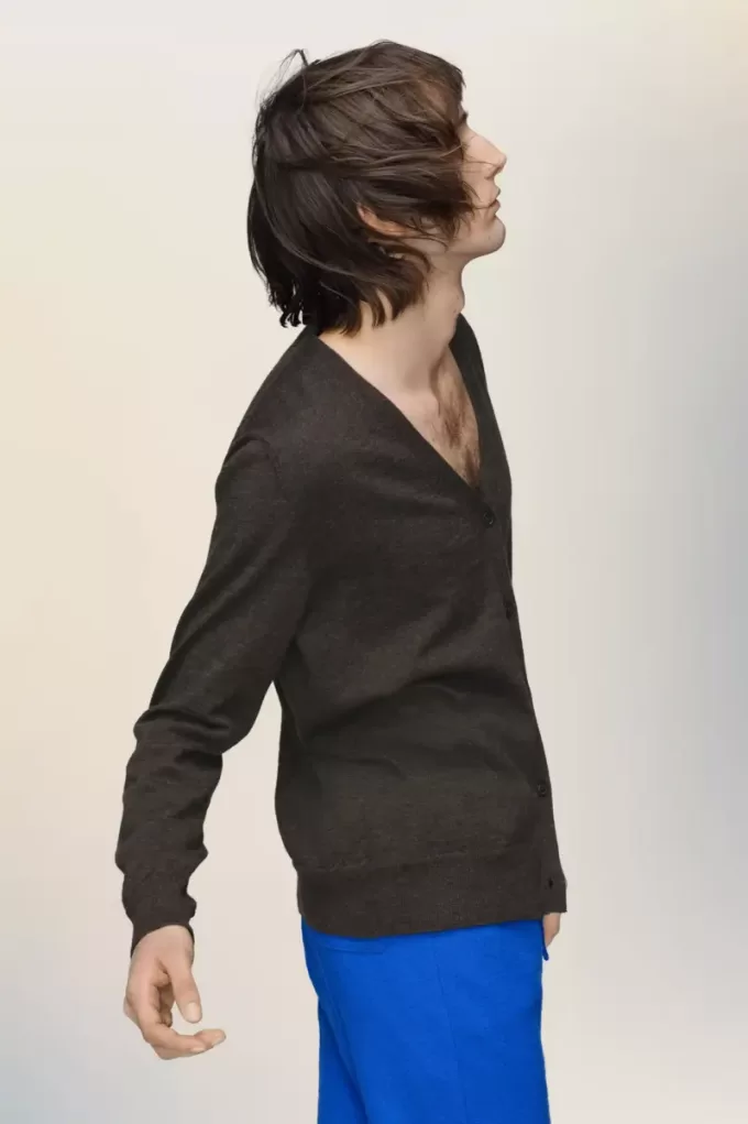 Cardigan din lână cu plasture în cot Cardigan din lână cu plasture în cot