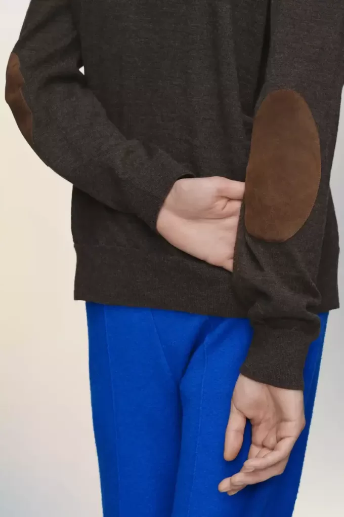 Cardigan din lână cu plasture în cot Cardigan din lână cu plasture în cot