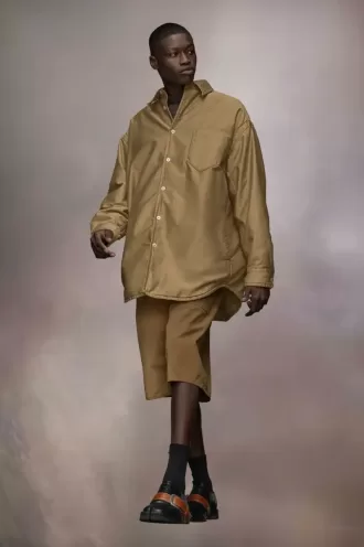 Cămașă din bumbac satinat căptușit