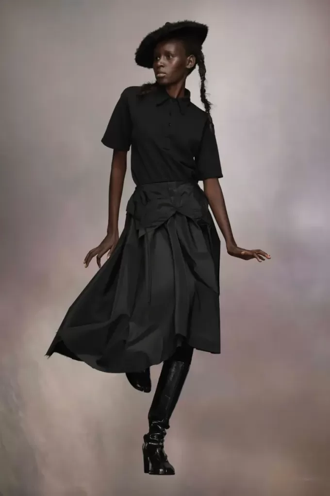 Fusta Midi din tafta Maison Margiela Fusta Midi din tafta Maison Margiela
