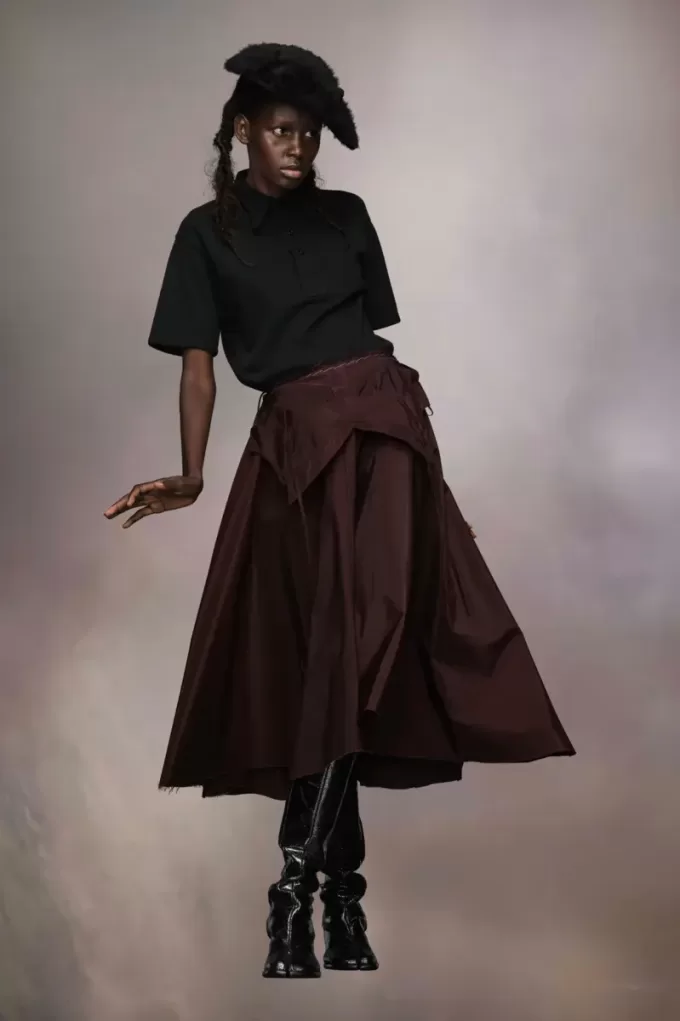 Fusta Midi din tafta Maison Margiela Fusta Midi din tafta Maison Margiela
