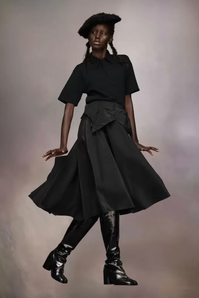 Fusta Midi din tafta Maison Margiela Fusta Midi din tafta Maison Margiela