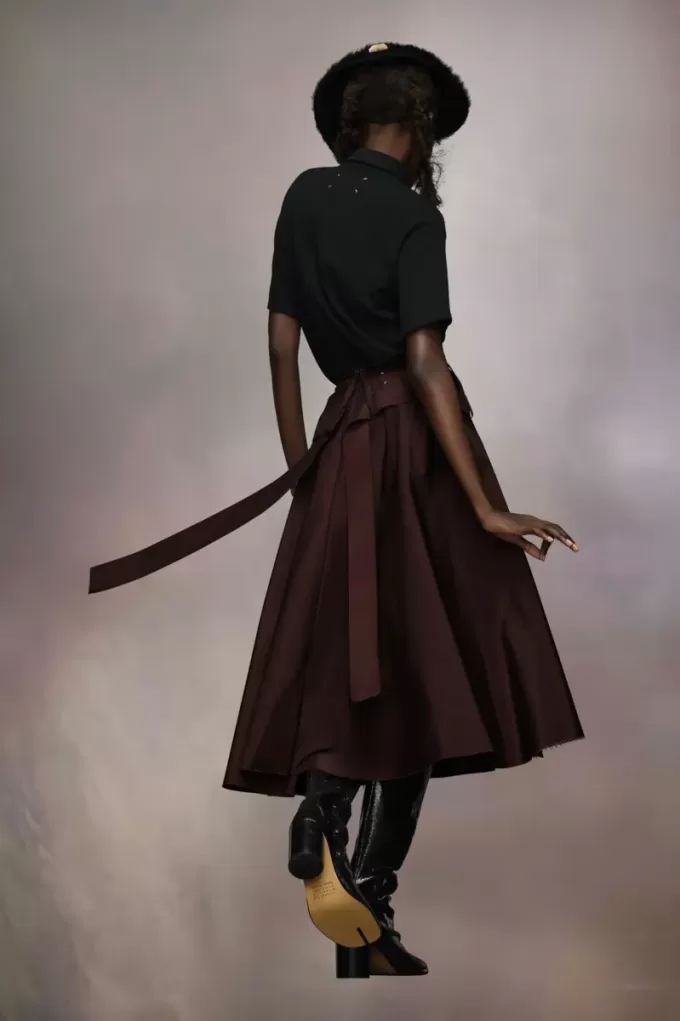 Fusta Midi din tafta Maison Margiela Fusta Midi din tafta Maison Margiela