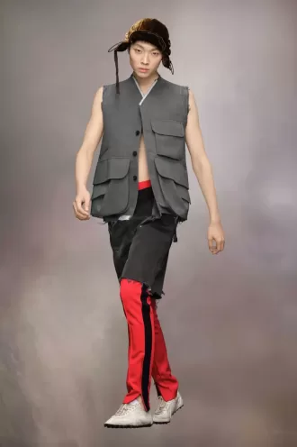 Geacă din lână fără mâneci