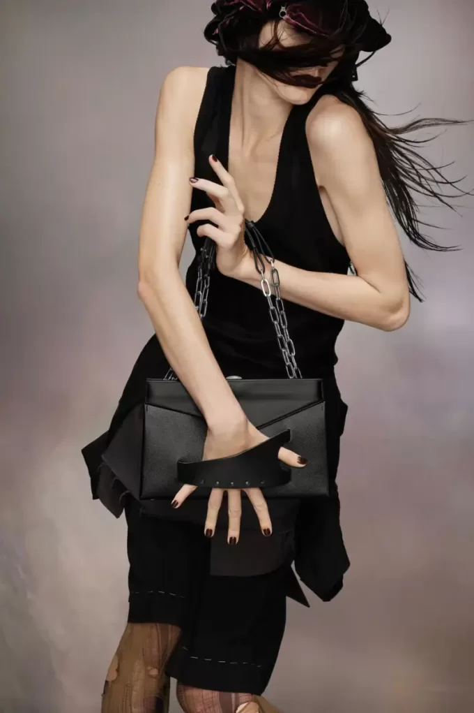 Geantă clutch de umăr smulsă medie Geantă clutch de umăr smulsă medie