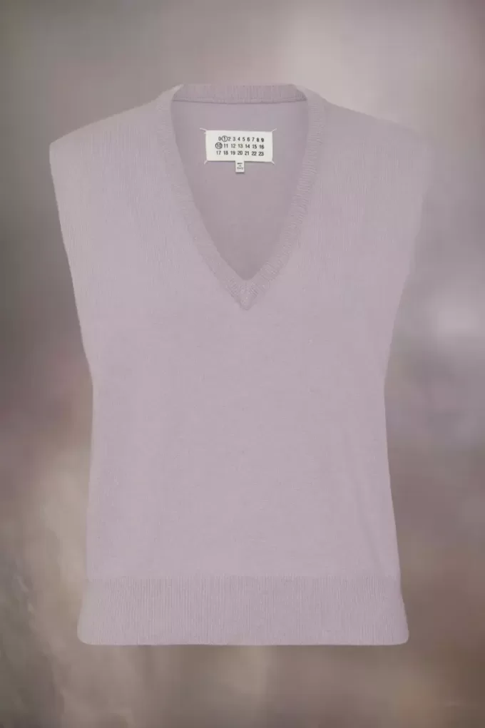 Gilet de lână Maison Margiela cu decolteu în V Gilet de lână Maison Margiela cu decolteu în V