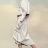 Jachetă de denim decupată fără guler Jachetă de denim decupată fără guler