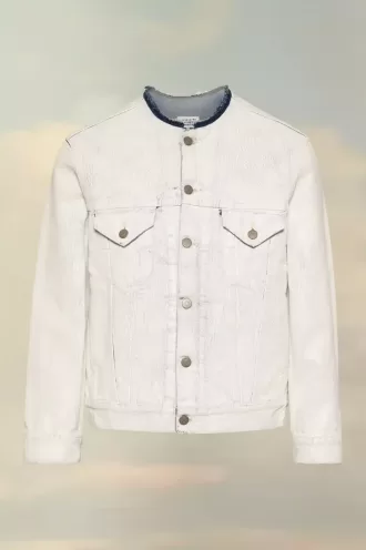 Jachetă din denim fără guler