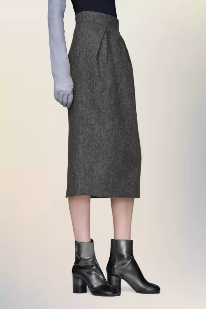 Maison Margiela Fusta midi din lana Maison Margiela Fusta midi din lana