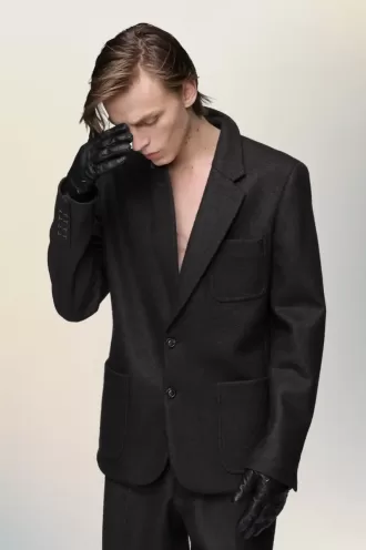 Maison Margiela Jachetă din lână cu pâslă