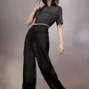 Maison Margiela Pantaloni cu cravată în talie Maison Margiela Pantaloni cu cravată în talie