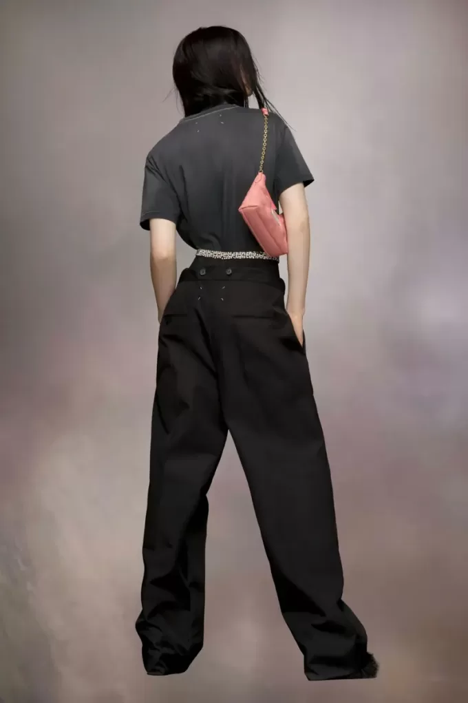 Maison Margiela Pantaloni cu cravată în talie Maison Margiela Pantaloni cu cravată în talie