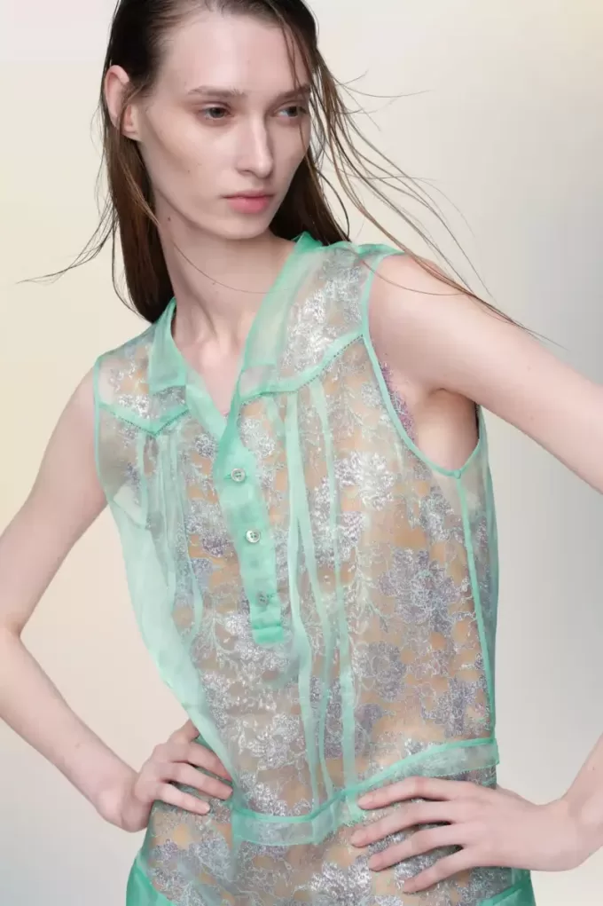 Maison Margiela Rochie de ceai transparentă Maison Margiela Rochie de ceai transparentă