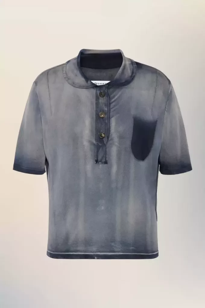 Maison Margiela Top polo decolorat de soare Maison Margiela Top polo decolorat de soare