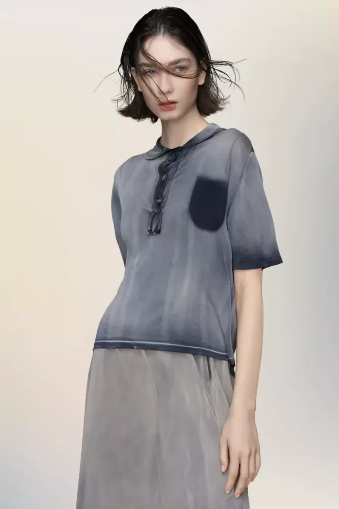 Maison Margiela Top polo decolorat de soare Maison Margiela Top polo decolorat de soare