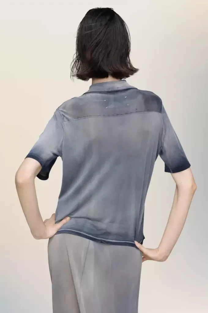Maison Margiela Top polo decolorat de soare Maison Margiela Top polo decolorat de soare