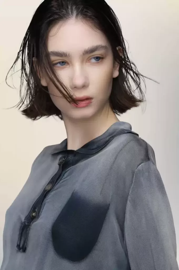 Maison Margiela Top polo decolorat de soare Maison Margiela Top polo decolorat de soare
