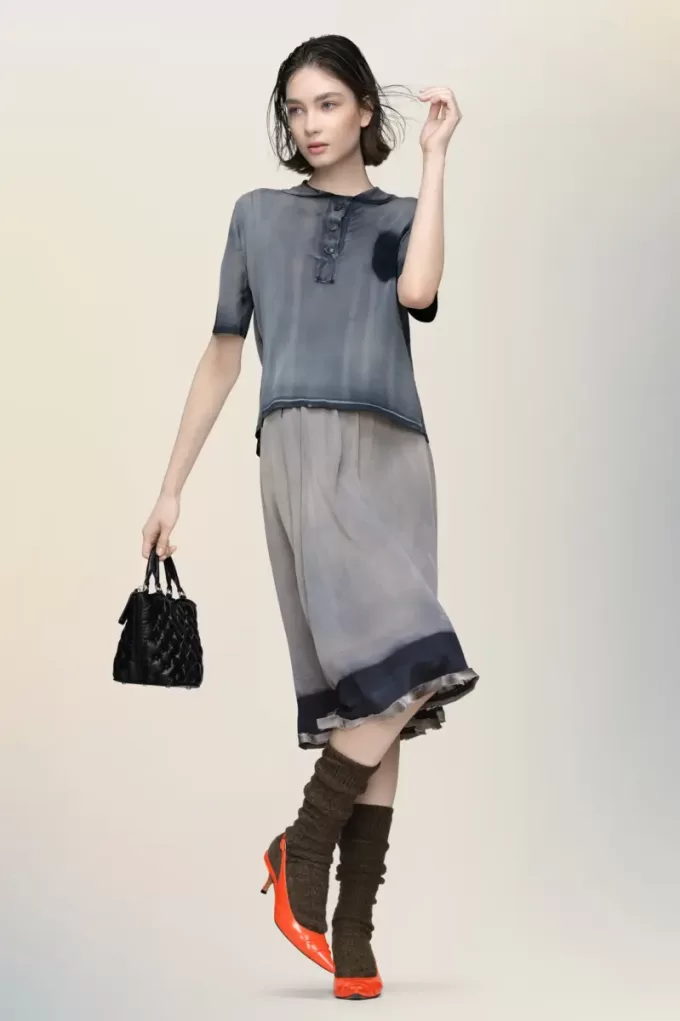 Maison Margiela Top polo decolorat de soare Maison Margiela Top polo decolorat de soare