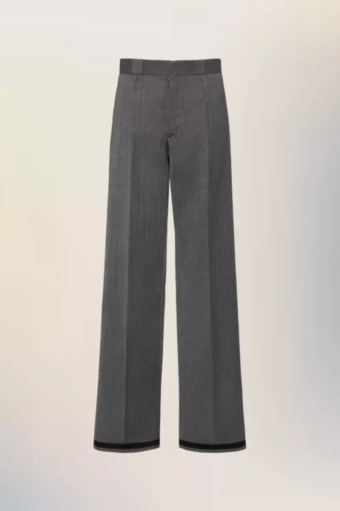 Pantaloni croiți din lână Pantaloni croiți din lână