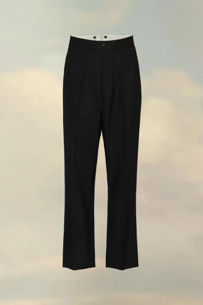 Pantaloni din lână cu țesătură Pantaloni din lână cu țesătură