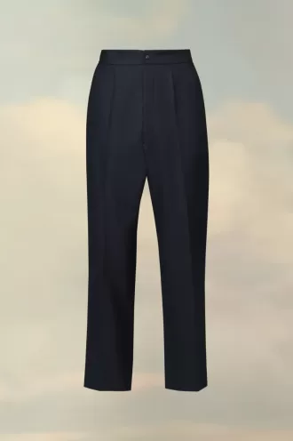 Pantaloni din lână cu țesătură