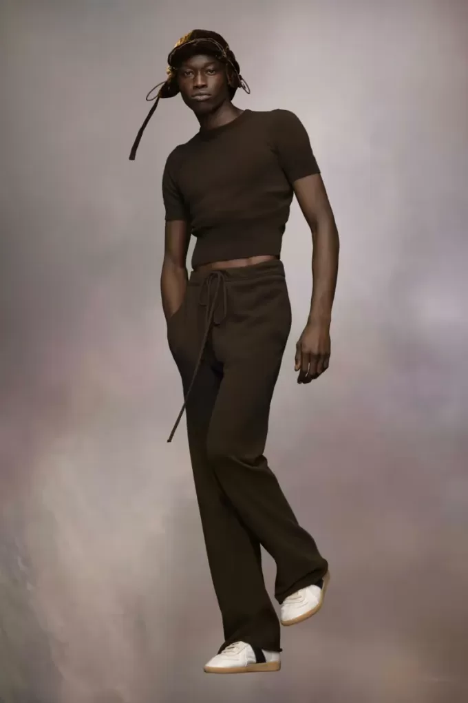 Pantaloni din tricot de cașmir