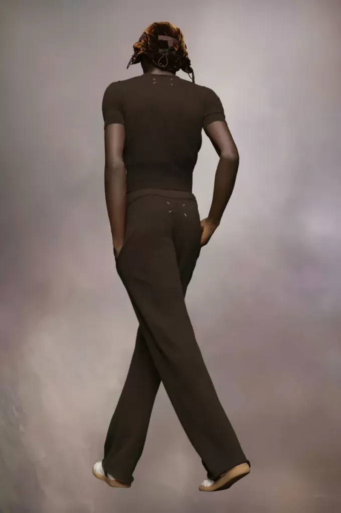 Pantaloni din tricot de cașmir