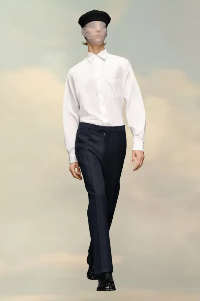 Pantaloni din twill de lână Maison Margiela Pantaloni din twill de lână Maison Margiela
