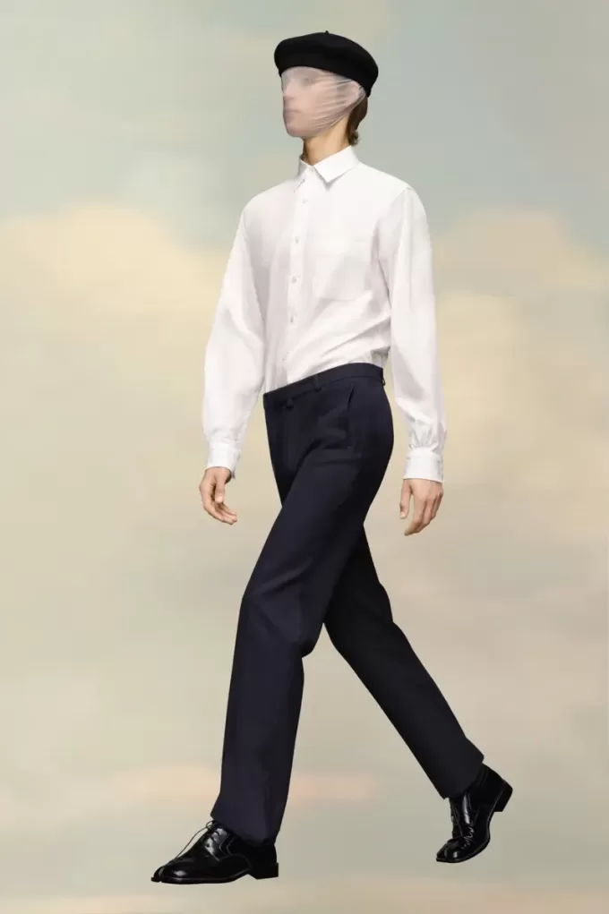 Pantaloni din twill de lână Maison Margiela Pantaloni din twill de lână Maison Margiela