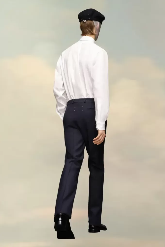 Pantaloni din twill de lână Maison Margiela Pantaloni din twill de lână Maison Margiela