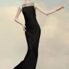 Rochie din satin ciocanat Maison Margiela Rochie din satin ciocanat Maison Margiela
