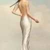 Rochie din satin ciocanat Maison Margiela Rochie din satin ciocanat Maison Margiela