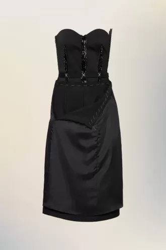 Rochie midi fără bretele