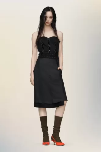 Rochie midi fără bretele