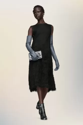 Rochie retrogradă din tricot de mătase