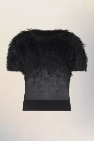 Top din tricot de mătase retrograd