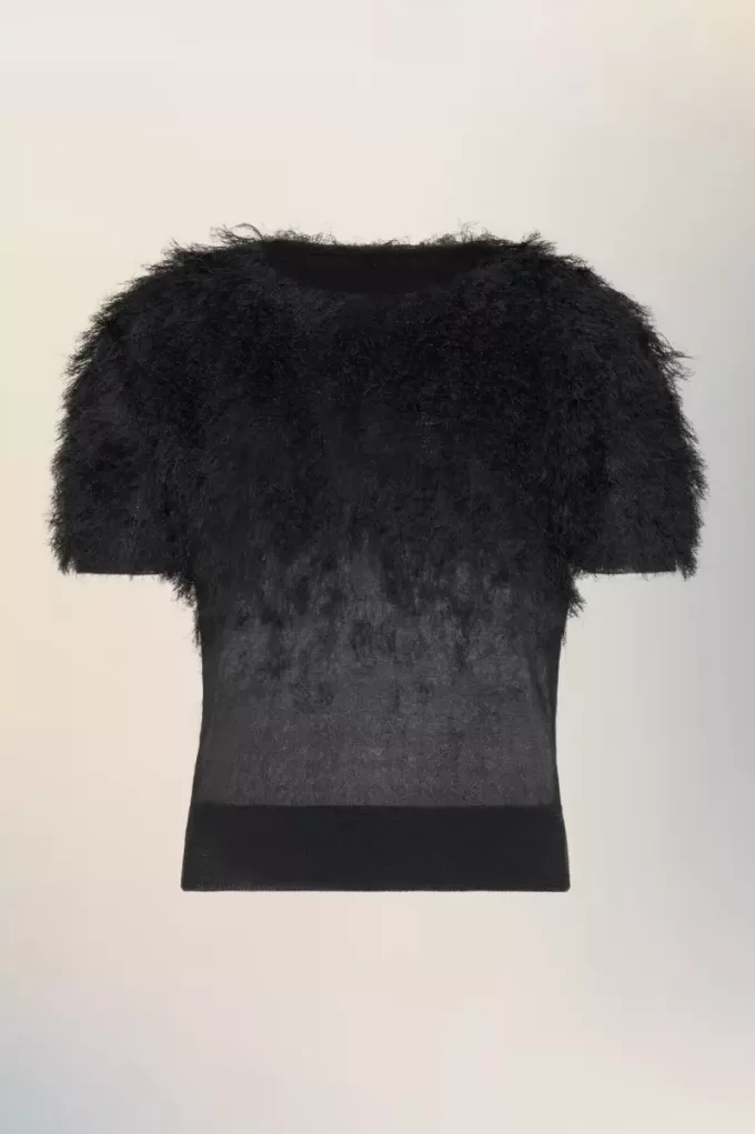 Top din tricot de mătase retrograd Top din tricot de mătase retrograd