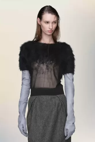 Top din tricot de mătase retrograd