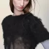 Top din tricot de mătase retrograd Top din tricot de mătase retrograd