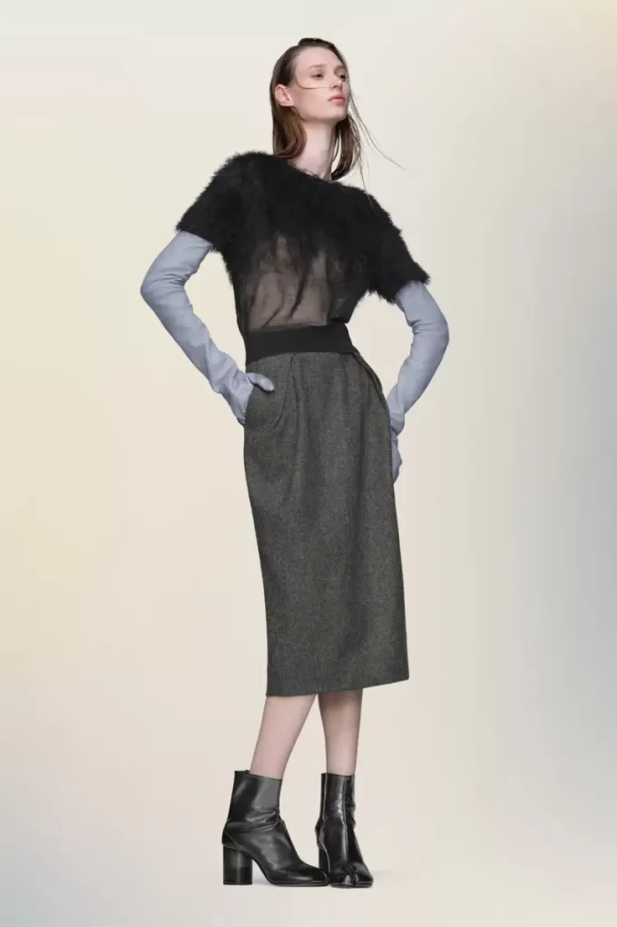 Top din tricot de mătase retrograd Top din tricot de mătase retrograd