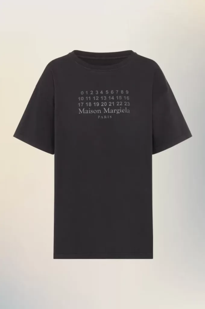 Tricou numeric din jerseu de bumbac Tricou numeric din jerseu de bumbac